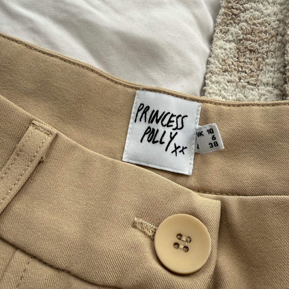 Princess Polly Beige Buttoned Trousers
